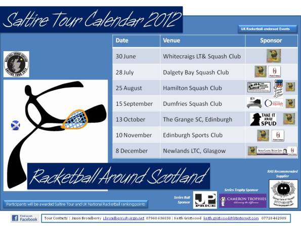 Racketball Around Scotland - Tour Calendar 2012 with ALS