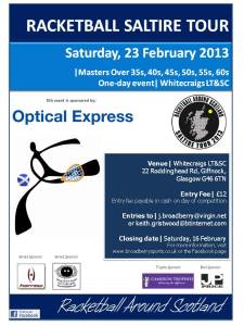 Racketball Masters Event - Whitecraigs - 23 February