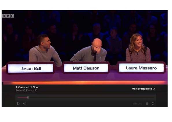 Question of Sport July 2016 Laura Massaro