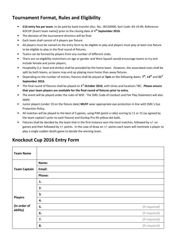 West Squash - Knockout Cup 2016 Entry Form -1