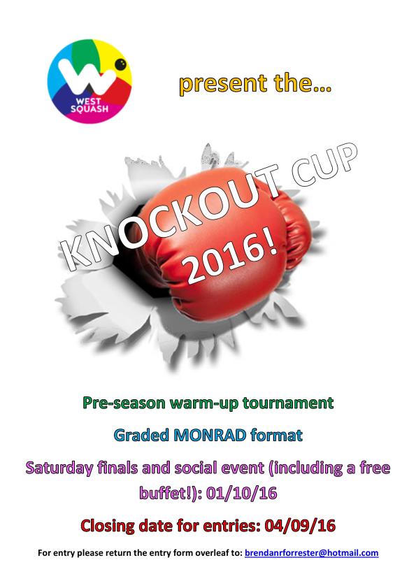 West Squash - Knockout Cup 2016 Poster