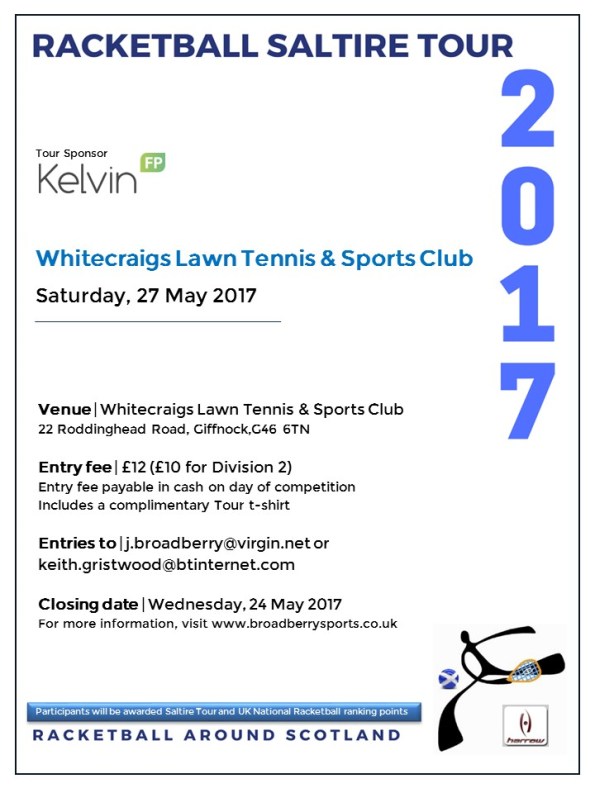 Racketball Tour - Whitecraigs - May 2017