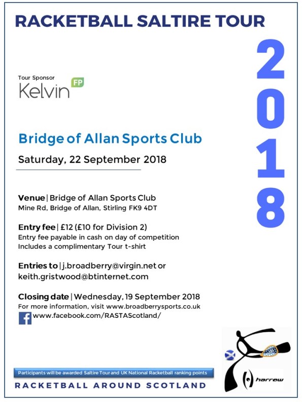 Racketball Around Scotland Tour - Bridge of Allan - 22 September 2018