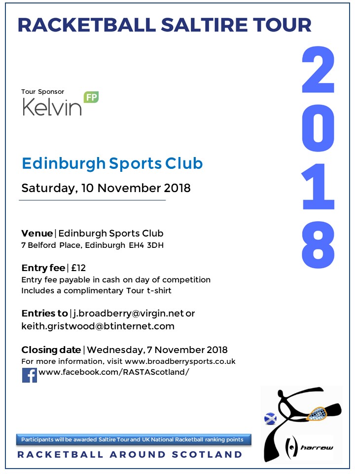 Racketball Around Scotland Tour - Edinburgh Sports Club - 10 November 2018